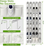 Unjumbly Over the Door Shoe Organizer with 40 Large Breathable Mesh Pockets, Space Saving Shoe Holder, Hanging Shoe Rack for 