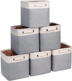 Kntiwiwo Cube Storage Bins 10.5” x 10.5 x 11” Cloth Baskets for Storage with Handles Storage bins for Shelf, Closet, Office O