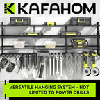 KAFAHOM Large Power Tool Organizer Wall Mount-13 Drill Holder for Garage,4 Layer Power Tool Rack,Tool Organizer and Storage w