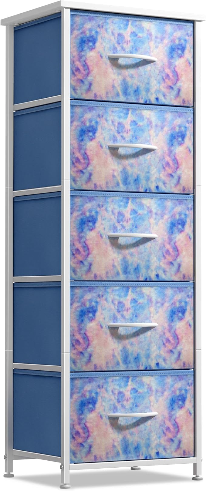 Sorbus Fabric Dresser for Kids Bedroom - Chest of 5 Drawers, Tall Storage Tower, Clothing Organizer, for Closet, for Playroom