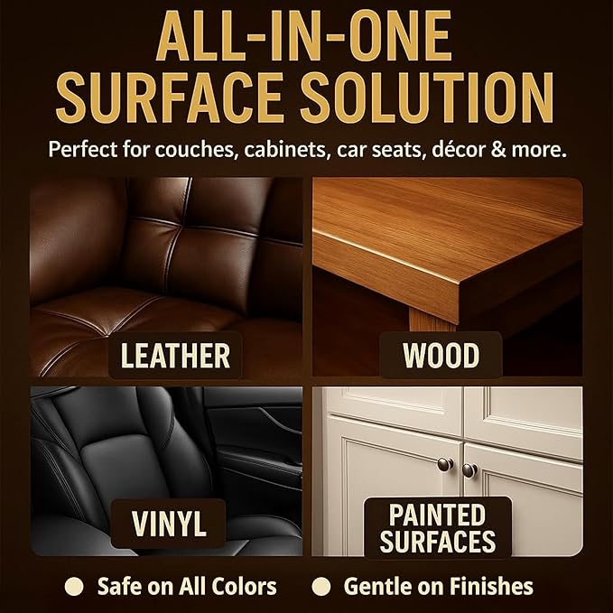 3-in-1 Furniture Salve for Leather & Wood – Polisher, Conditioner, & Restorer for Couches and Furniture- Leather Repair Salve