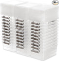 Citylife 1.3 QT 30 Packs Small Storage Bins Plastic Storage Container Stackable Box with Lids for Organizing, Clear White