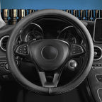 Red Rain Black Cowhide Steering Wheel Covers Genuine Leather Car Steering Wheel Cover Protector Universal 15inch Wheel Cover Size M for Car SUV Truck (C-Black-M)