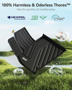 3W Floor Mats Fit Kia Telluride 2020-2024 2025 7&8 Seats, TPE All Weather Custom Fit Floor Mats for Kia Telluride for Car Mats Anti-Slip Heavy Duty Accessories, Black