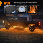 Nilight LED Rock Light 6PCS Amber Underglow Wheel Well Fender Pods Waterproof Exterior Underbody Roof Rack Side Lamps for 12V 24V Car Truck Pickups ATV UTV SUV Motorcycle Boat