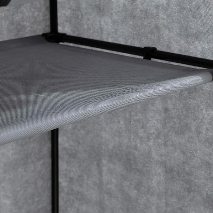axentia Mobile Cabinet, Black/Grey, approx. 60 x 148 x 45 cm 132891