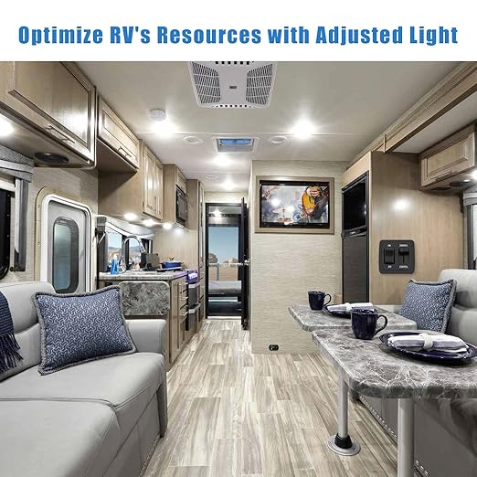 12V Rv Light Led Dimmer Switch High Side Light Dimmer Switch for Dimmable LED Halogen- RV 12 Volt DC Toggle Switch 60w Truck Marine and Strip Lighting Large Slider Black 1 Pcs