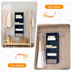 Hanging Closet Organizer - 4-Shelf, Easy Mount Foldable Wardrobe Storage Shelves for Clothes, Handbags, Shoes & Accessories -