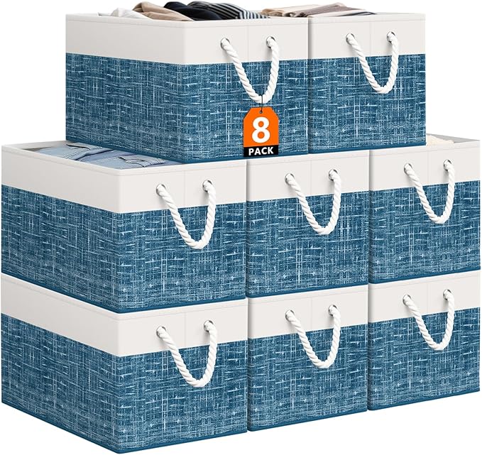 StorageTastic Storage Bin,Collapsible Storage Basket For Organizing,Large Storage Boxes With Rope Handles,Storage Containers,