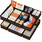 DIMJ Drawer Organizer Clothes Storage - 16 Pack Baby Dresser Organizer for Nursery, Foldable Drawer Dividers for Bedroom Clos