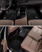 3W Floor Mats Fit Lexus ES (2019-2024 ES350/ES300h & 2025 ES300h/ES Hybrid), TPE All Weather Custom Fit Floor Liner for Lexus ES 1st and 2nd Row Car Mats, Black