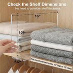 SortNStore Shelf Dividers for Closet Organization: 10" Tall x 16" Deep, Deeper Adhesive Separators Features Acrylic Material 
