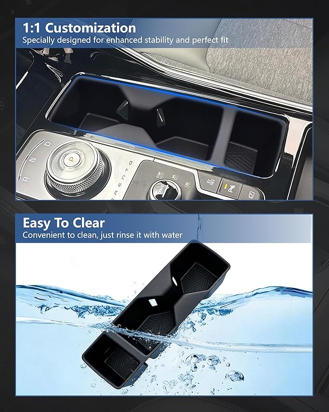 Cup Holder Inserts for 2021-2025 2026 KIA Sorento Accessories, Non-Slip TPE Center Console Protector Organizer to Prevent Spills & Scratches for Sorento Interior Accessories