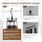 ZEDODIER 2 Pack Belt Organizer for Closet, Heavy-Duty Rotating Belt Hanger Rack Holds up to 48 Belts, Hanging Space Saving Me
