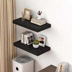 Dreamland 24" Floating Shelves for Wall, 12" Deep Thicker Black Floating Shelves, Wall-Mounted Shelves for Bedroom, Living Ro