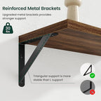 Floating Shelves, 8 Inch Deep Rustic Wood Wall Storage, 16W x 8D Wall Shelves Set of 2, Heavy Duty Metal Brackets, Industrial