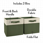 RiverRidge Kids storage bins - 10.5 Cube Storage Organizer with Handles – Olive Two-Tone closet organizers and storage for To