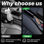 Car Seat Gap Filler Organizer, 2PCS Multifunctional Vehicle Fill Gap Blocker with Storage Slot Between Seat Console, Anti-Drop Auto Interior Organization, Universal for SUV Truck Sedan(Black)