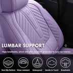 Coverado Front Seat Covers, Waterproof Leather Car Seat Protector, Universal Fit for Most Cars (Purple)