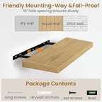 36"W x 9.3"D Floating Shelves for Wall, Wall Mounted Bathroom Shelves 2 Pack Deep Floating Shelf for Bedroom Kitchen Living R