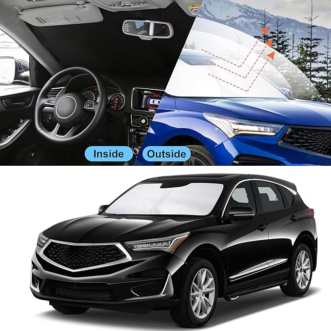 Front Windshield Sun Shade Foldable Car Front Window Sun Shade Windshield Shade Custom Fit for 2019-2025 2026 Acura RDX Block UV Rays Car Accessories Heat Keep Cooler