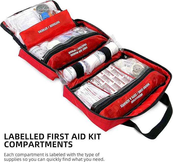 First Aid Kit - Trauma Kit with Essential Emergency Medical Supplies, Waterproof Travel First Aid Kit, Simple and Portable Em