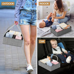 BBLIKE 3in1 Diaper Caddy Organizer - Diaper Caddy & Rolling Diaper Cart with Kids Clothing Rack for Nursery and Baby Essentia
