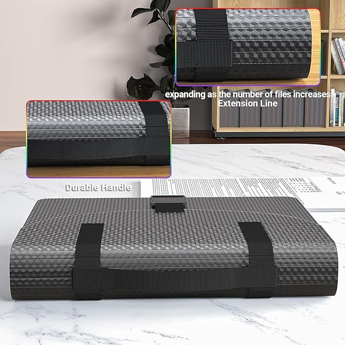 TOPCJ File Organizers with Handle,Portable Expanding File Folder,25 Pockets Accordion File Organizer for Receipt,Bill, A4/Let