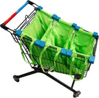 Handy Sandy 3-Pack Reusable Grocery Cart Bags – Foldable Shopping Organizers with Universal Cart Clips, PE Board Base