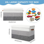 Mayniu Toy Box Storage Chest with Divider, Large Sturdy Toy Bin Organizer Basket with Lid for Kids, Boys, Girls, Nursery, Liv