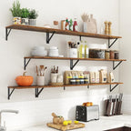 Floating Shelves with Black Metal Brackets Set of 2,30" Wx8 D Wall Mounted Shelves Floating Bookshelf,Hanging Storage Shelf f