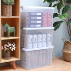 Citylife 6 Packs 32 QT Plastic Storage Bins with Lids Large Stackable Storage Containers for Organizing Clear Storage Box for