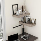 Deep Floating Shelves | 24 Inch Grey Floating Shelves Set of 2 | 12 Inch Deep Rustic Wood Shelves for Wall | 24" W x 12" D Gr