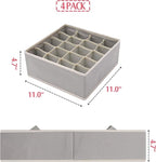 DIOMMELL Set of 4 Foldable Cloth Storage Box Closet Dresser Drawer Organizer Fabric Baskets Bins Containers Divider for Cloth