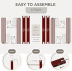 MORALVE Pants Hangers Space Saving - 4 Pack European Beechwood Scarf and Jean Hangers - Closet Organizer and Space Saver Pant