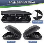 Rooftop Cargo Box Carrier 390L, Hard Shell Roof Box for Roof Rack, 14 Cu Ft Luggage Storage with Secure Straps&Keys, Weather-Resistant Roof Rack Cargo Box