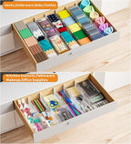 Yieach 8 Pack Clear Expandable Deep Drawer Separators From 15 to 21'' - 3.2 Inch Tall Acrylic Drawer Dividers for Clothes,Dre