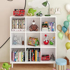 9 Cube Storage Organizer | White Bookshelf|3 Shelf Bookcase |Long Bookshelf| -Cubic Storage Cabinet（Storing Books,Toys & More