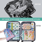 6 Pcs Compression Packing Cubes Waterproof Suitcase Travel Bag Luggage Backpack Organizer Travel Cubes for Packing-Pink and G
