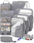 8 Set Packing Cubes for Travel, Gifts for Women Mom,Anti-Tearing Suitcase Organizer for Luggage with Shoe & Hanging Toiletry 