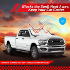 ARISMOTOR Windshield Sun Shade for Dodge RAM 2500 3500 2010-2025 2026, Custom Fit Foldable Front Window Sunshade Sun Visor Protector, Block UV Rays Keep Your Car Cooler