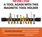 Vanitek 12-Inch Magnetic Metal Tool Holder Organizer Racks, Heavy-Duty Bar for Garage/Workshop (2 Pieces)