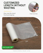 Syntus Vacuum Sealer Bags for Food, 2 Rolls 11" x 50' Commercial Grade Bag Rolls, BPA Free Food Vac Bags for Storage, Meal Pr
