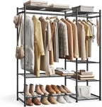SONGMICS Portable Closet Wardrobe, Clothes Rack, Closet Organizers and Storage, Freestanding Clothing Rack with 7 Shelves, 2 