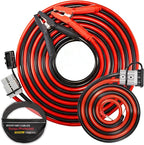 FIERYRED 1 Gauge 30 FT Quick Connect Jumper Cables, 1000A Heavy Duty Booster Cables with Travel Bag, Heavy Duty Battery Jumper Cable for Truck, Diesel Trucks, SUV and Car