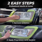 Detour Heavy Duty Headlight Restoration Kit - 2 Easy Steps to Professionally Restore Yellowed and Clouded Plastic Headlights,