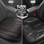 CAR PASS 2 Pack Leather Front Car Seat Covers, Bottom Seat Covers Full Wrapped with Storage Pocket, Anti-Slip PU Seat Protect