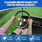 NOKINS 12.5" Universal Golf Cart Steering Wheel, Fit EZGO TXT/RXV/Club Car DS/Precedent/Yamaha, Most Golf Carts (Wood)
