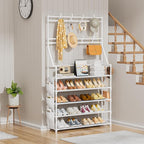 OYREL Shoe Rack 5 Tier Shoe Racks Organizer 20-25 Pairs Shoes Rack for Closet Entrance Shoe Storage Shelf with Hooks and Side