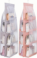 AARAINBOW 2 Packs Hanging Handbag Purse Organizer, Hanging Hand Bag Organizer Wardrobe Closet Purse Holder, 8 Pockets, 43.3L 